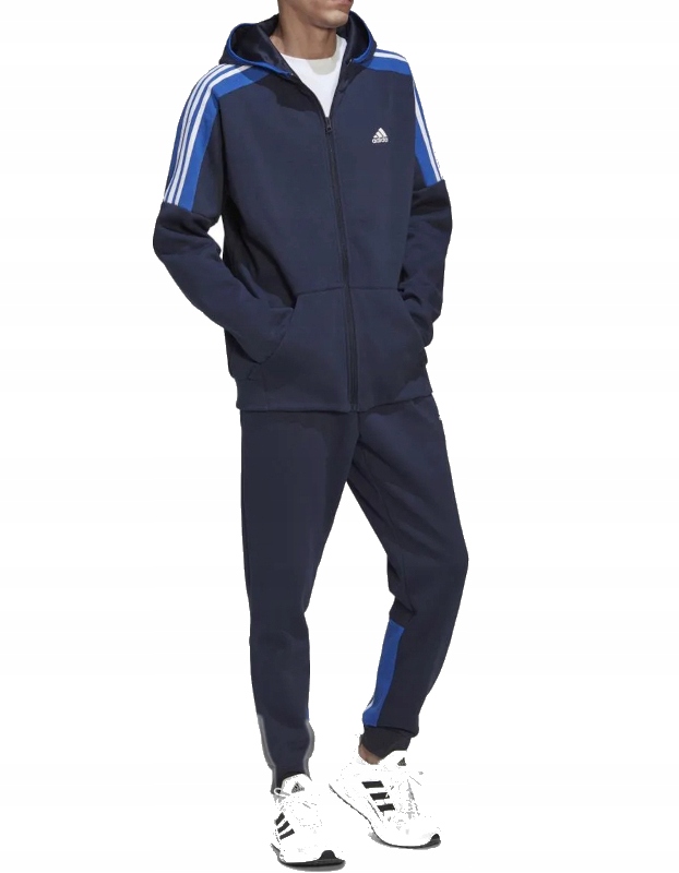 Dres męski Adidas komplet spodnie i bluza zwężane nogawki polarowy