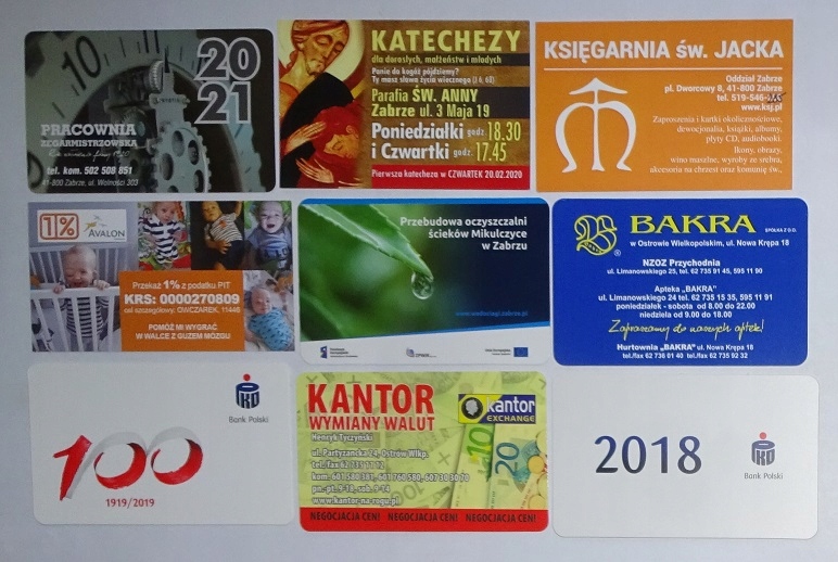 KALENDARZYKI LISTKOWE 2008-2021 - ZESTAW 34 SZTUK