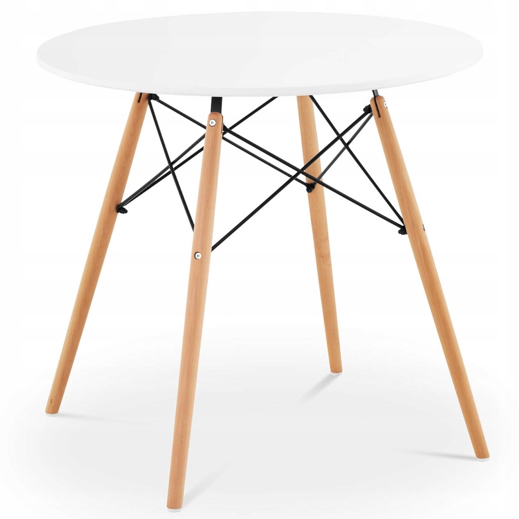 Stolik stół skandynawski do salonu biura nowoczesny okrągły śr. 80 cm wys.