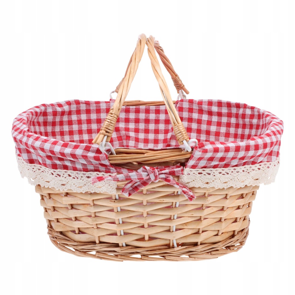 PICNIC BASKET STORAGE RATTAN WOVEN