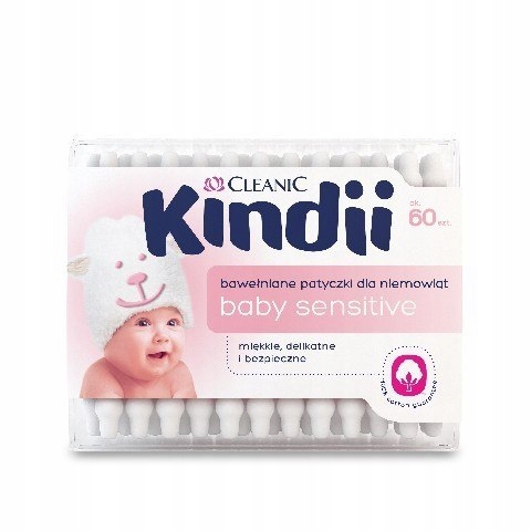 Kindii Baby Sensitive Patyczki do uszu 60 szt.