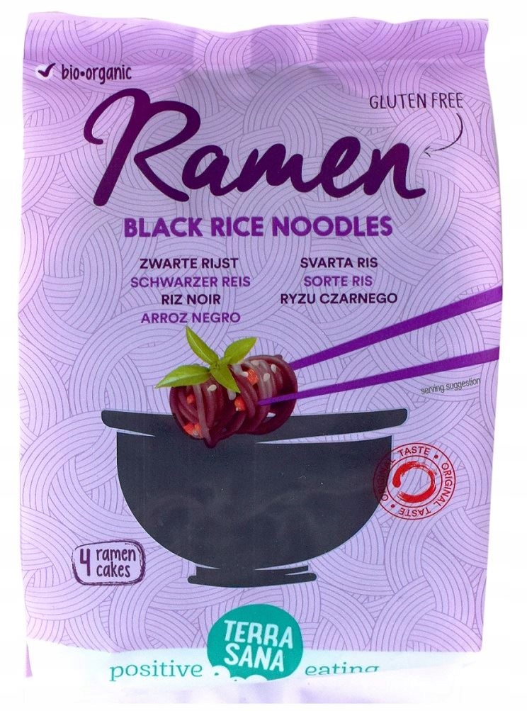 BIO MAKARON RAMEN Z RYŻU CZARNEGO- 280g- TERRASANA