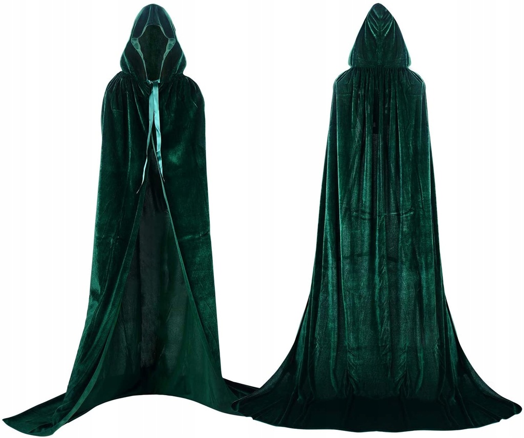 PRZEBRANIE HALLOWEEN PŁASZCZ Z KAPTUREM SZATA PELERYNA KOSTIUM UNISEX XL