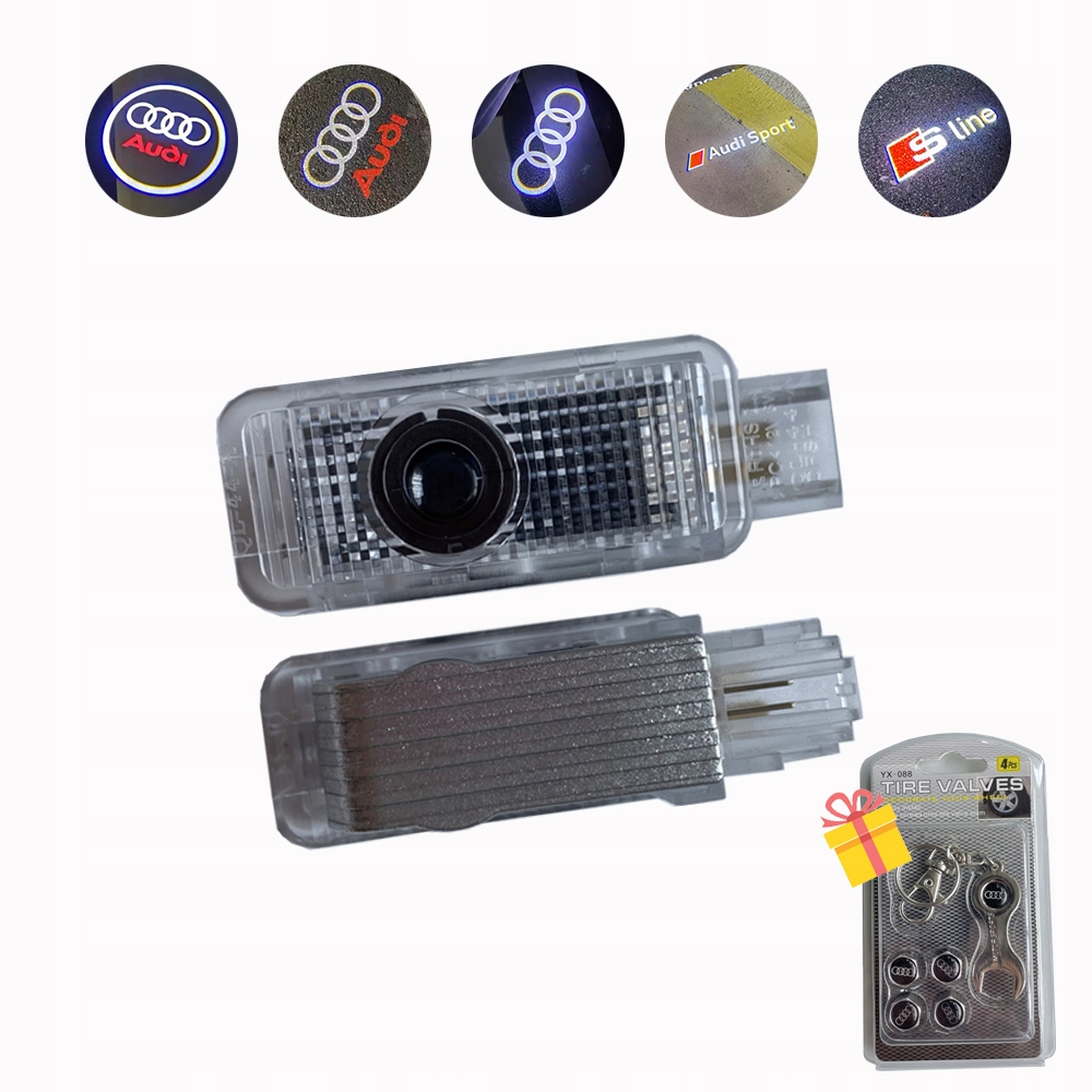 For Audi RS RS3 RS4 RS5 RS6 RS7 R8 HD Led Logo Car Door Light
