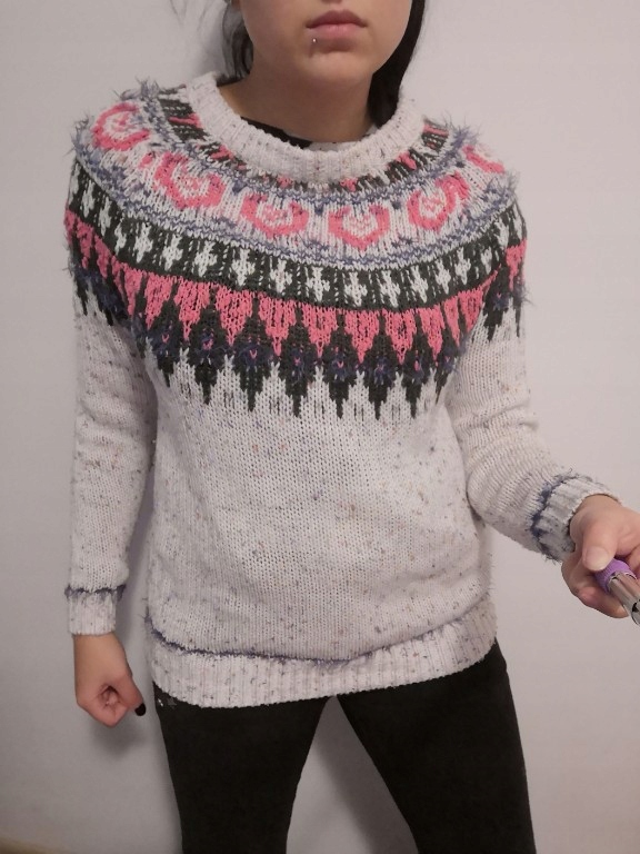 Sweter w norweskie wzory ZIMA święta