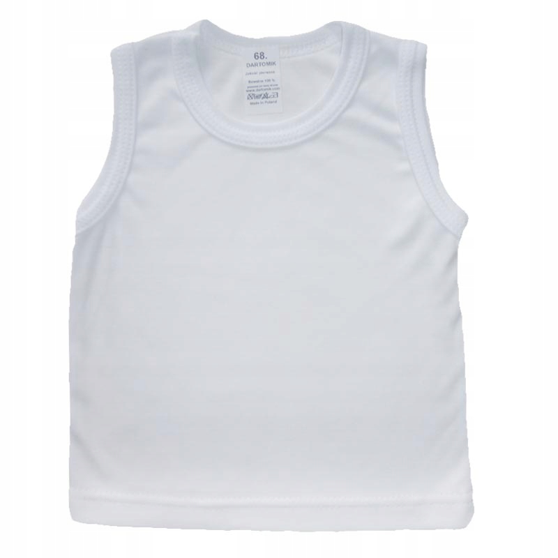 Podkoszulka koszulka bez rękawków 56 gładka biała