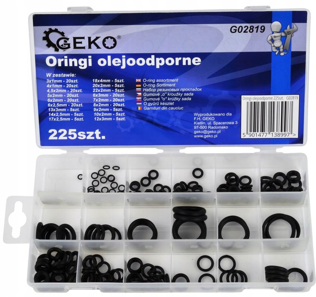 Купить РЕЗИНОВЫЕ УПЛОТНИТЕЛЬНЫЕ КОЛЬЦА РЕЗИНОВЫЕ УПЛОТНЕНИЯ 225 ШТ ...