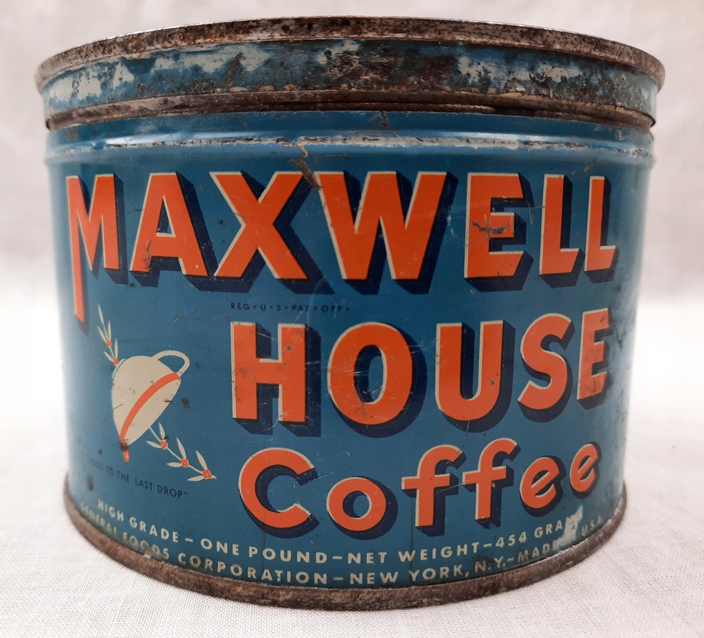 Puszka pudełko maxwell house coffee kawa USA PRL