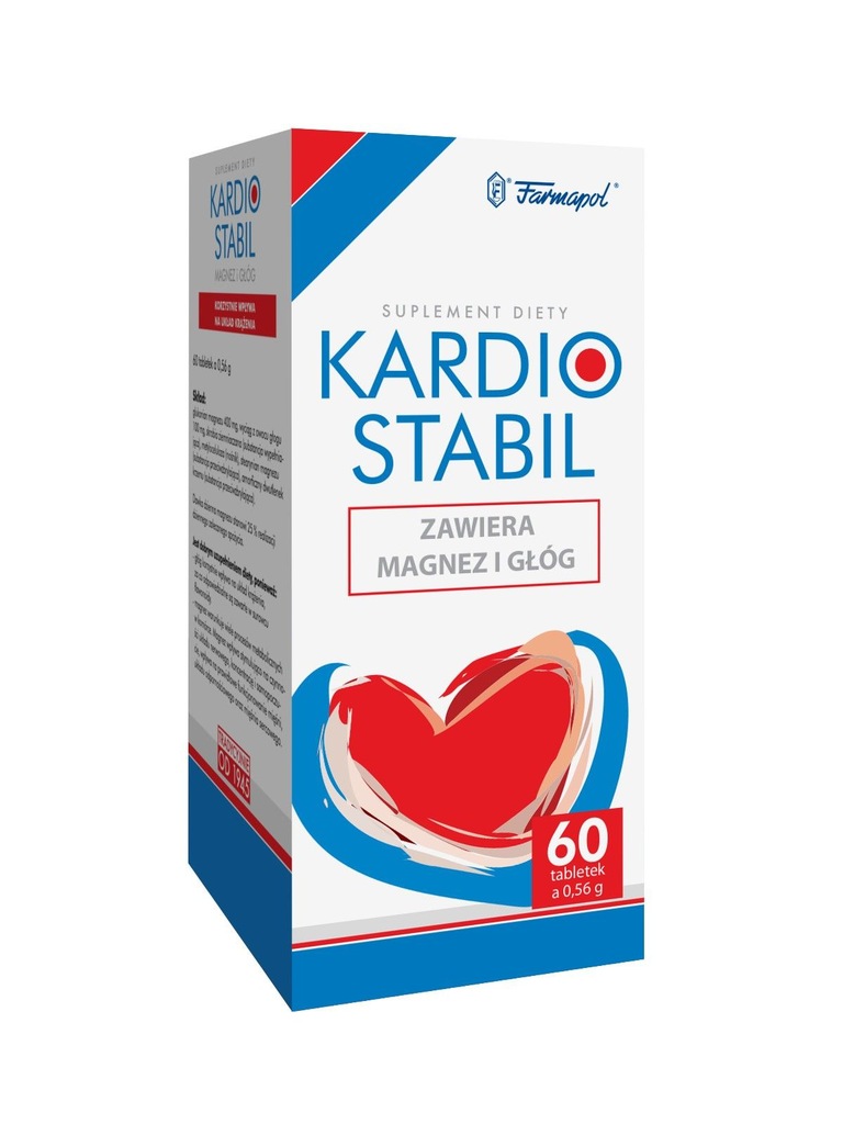 Kardiostabil 60 tabletek Magnez + GŁÓG na SERCE