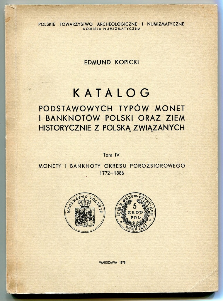 Katalog Edmund Kopicki tom IV 1772 - 1886