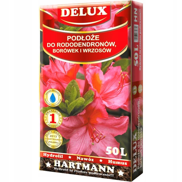 PODŁOŻE ZIEMIA DO RODODENDRONÓW BORÓWEK WRZOSÓW DELUX 50L HARTMANN