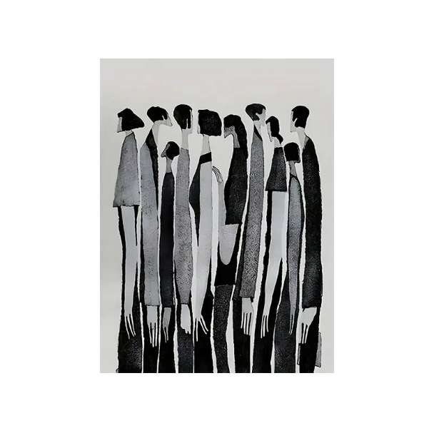 „Tłum” – Nowoczesny Plakat Ilustrowany w Stylu Kontrastowym