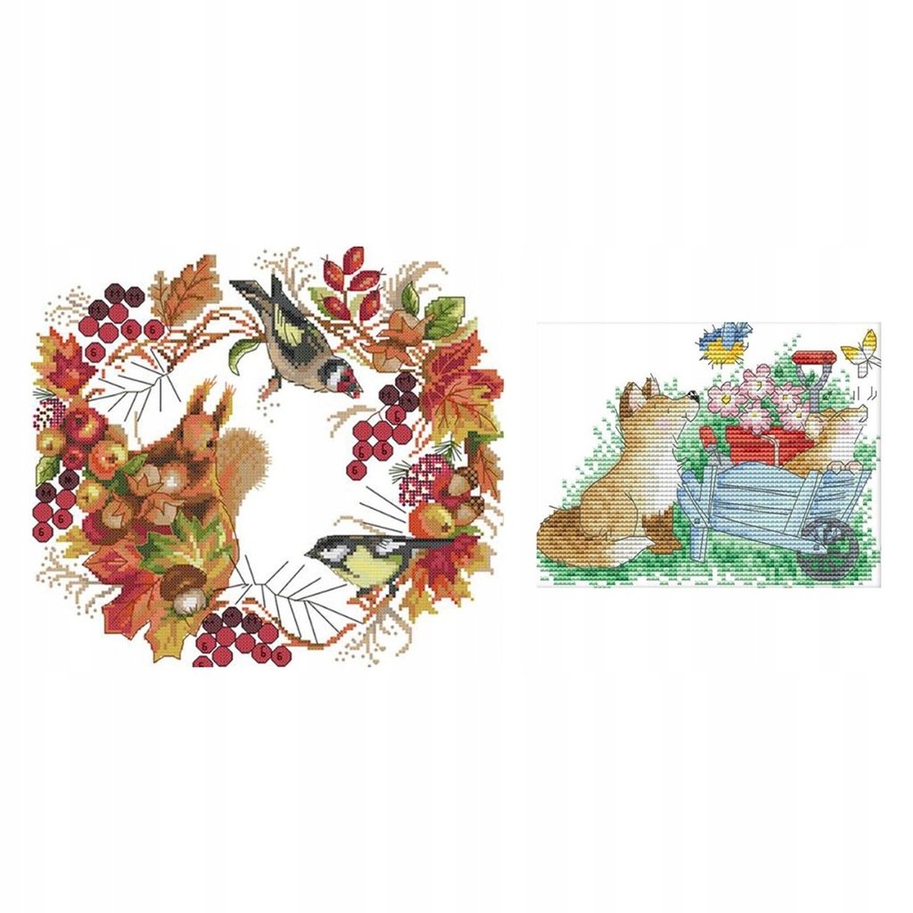 Stamped Cross Stitch Kits Printed Rabbit and Dog