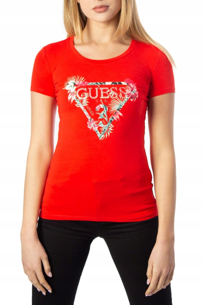 GUESS KOBIET CZERWONY T-SHIRTY XS INT