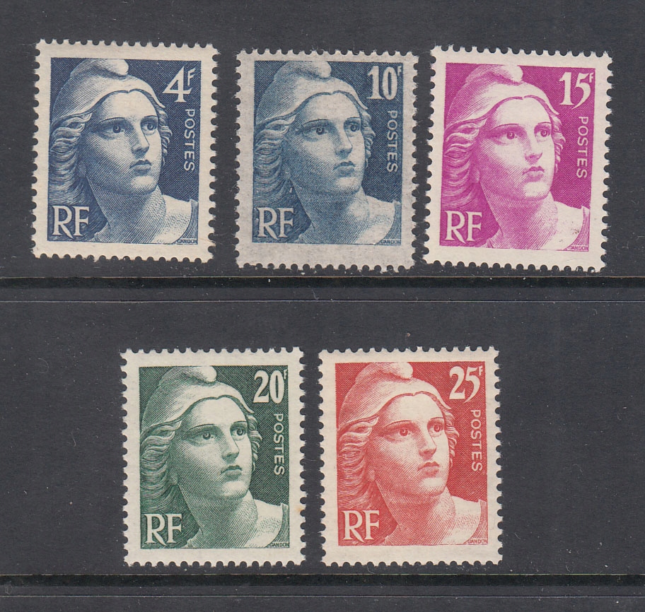 FRANCJA Mi 698-702 MARIANNA seria z 1945