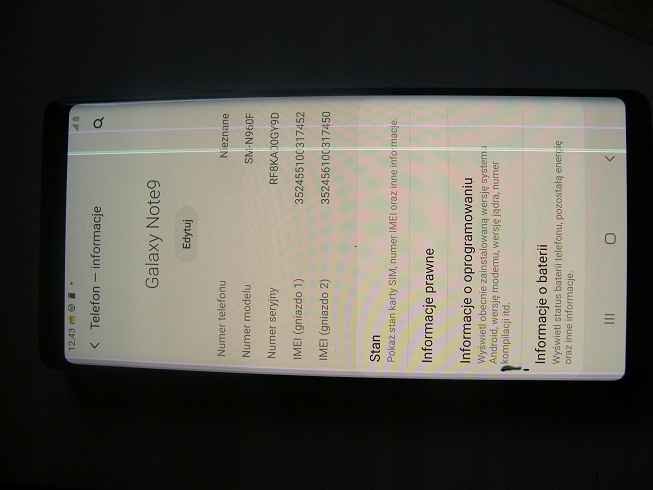 Samsung Galaxy Note 9 6 GB / 128 GB niebieski
