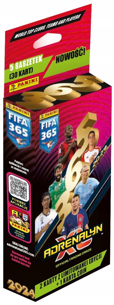 Blister FIFA 365 2024 Panini 5 saszetek 2 karty Limited Edition Coins 150