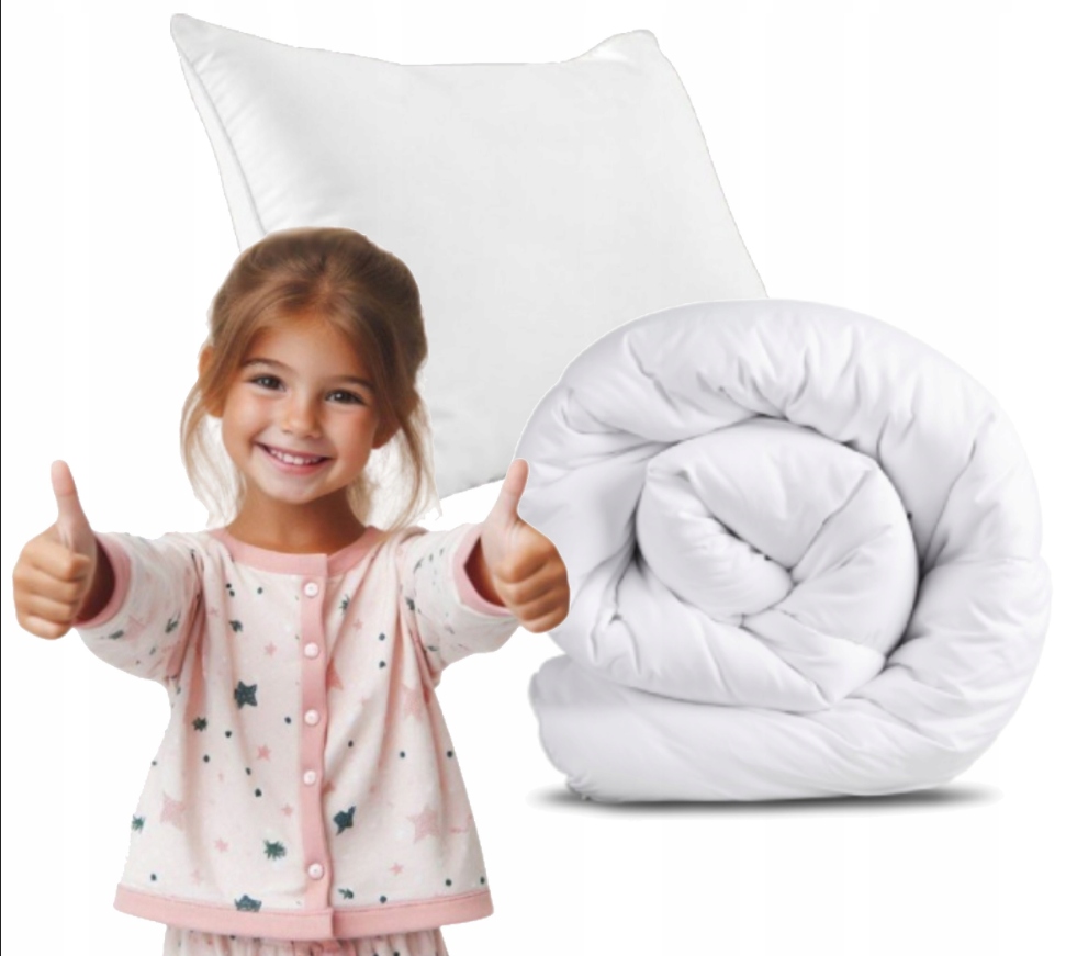 KOŁDRA CAŁOROCZNA ANTYALERGICZNA 140X200 + CIEPŁA MIĘKKA PODUSZKA 70X80 CM