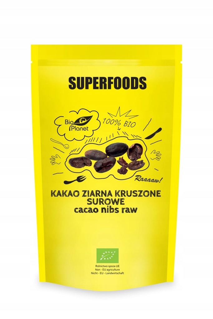 SUPERFOODS Kakao ziarna kruszone surowe BIO 250g BIO PLANET