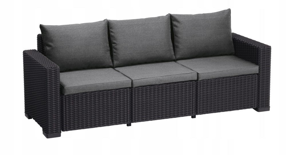 KETER CALIFORNIA MEBLE OGRODOWE SOFA 3 OS ANTRACYT