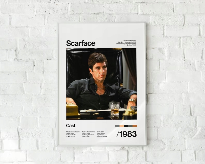 Plakat Scarface Człowiek z blizną Tony Montana Film poster obraz obrazek