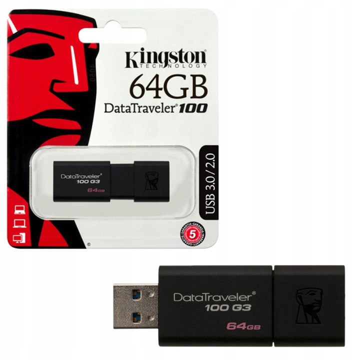 Купить ФЛЕНКЕРНАЯ ПАМЯТЬ KINGSTON DT100 G3 USB 3.0 64 ГБ: отзывы, фото, характеристики в интерне-магазине Aredi.ru