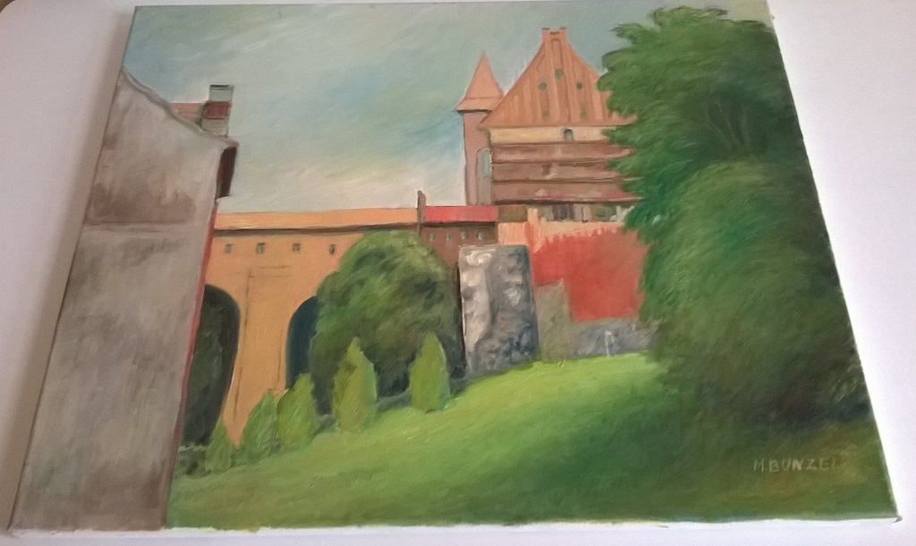 Obraz "Widok w Kwidzynie" olej na płótnie 60x50