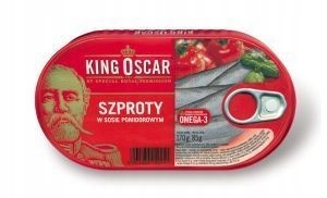 King Oscar szproty w sosie pomidorowym 170g