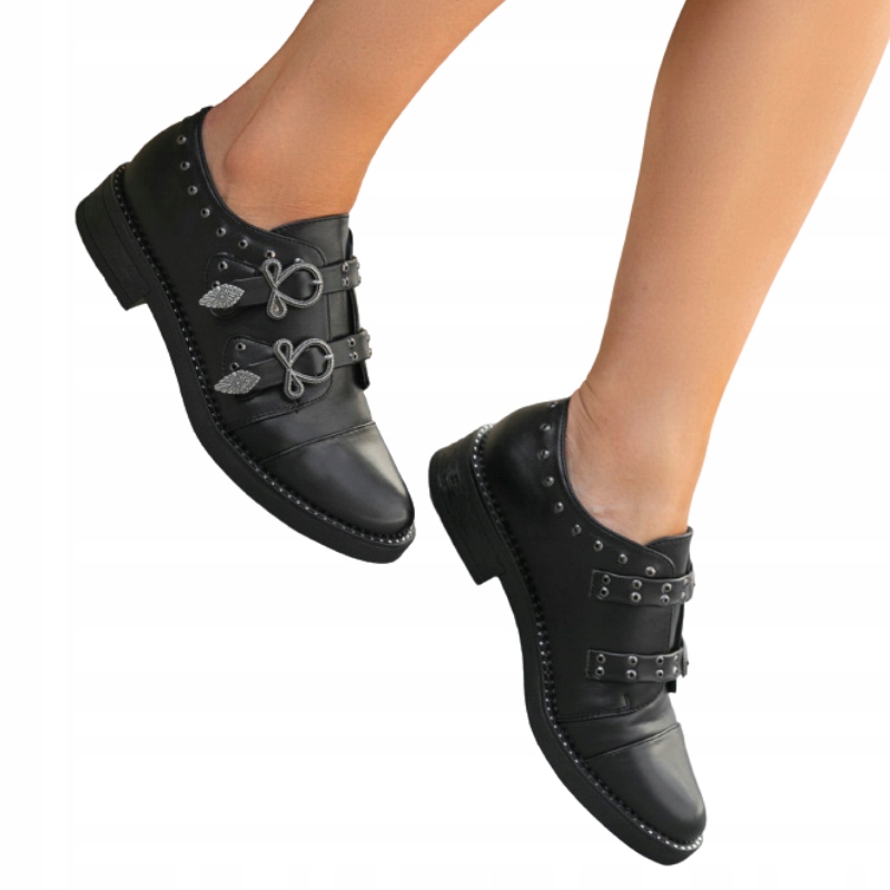 Купить Черные женские туфли, ботильоны, туфли, пряжки 6072 38: отзывы, фото, характеристики в интерне-магазине Aredi.ru