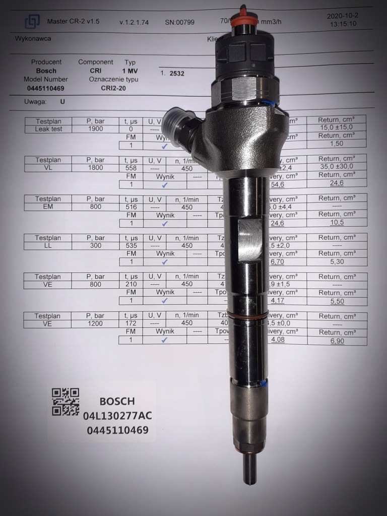 Wtryskiwacz 04L130277AE 0445110471 VW AUDI SKODA