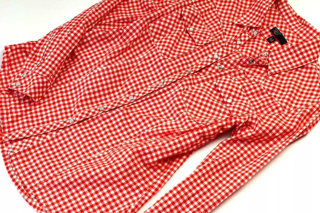 RED LABEL Koszula kratka na zatrzaski r. M 38