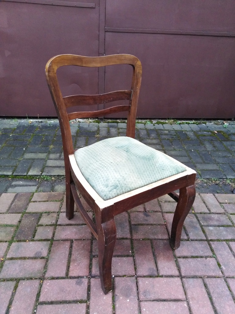 Stare krzesło drewniane przedwojenne art deco
