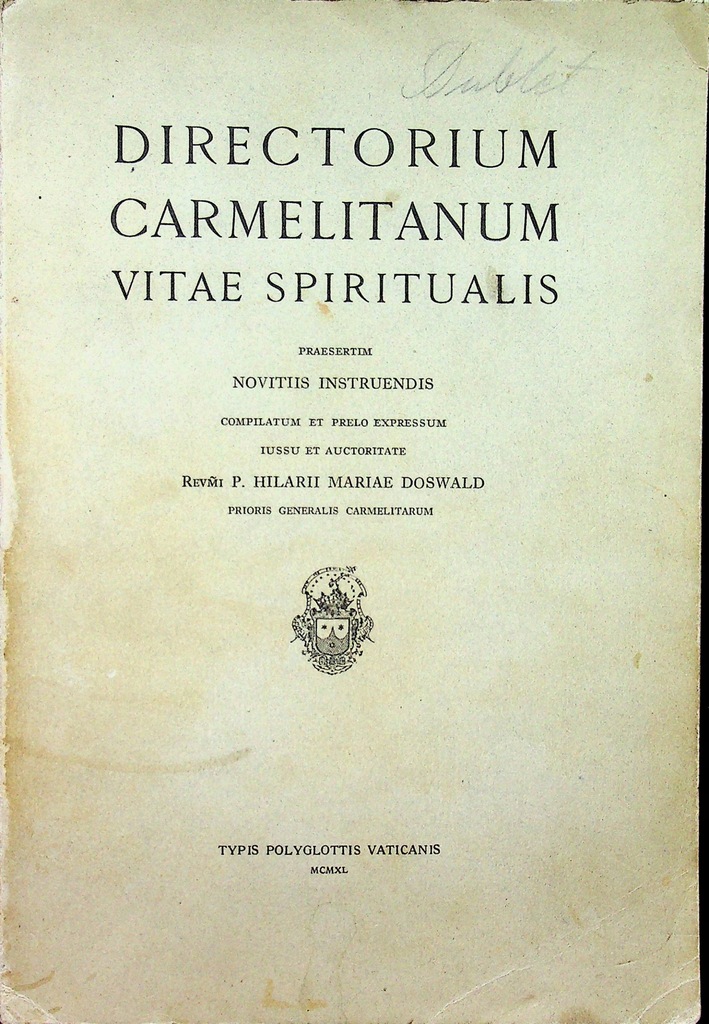 Directorium Carmelitanum Vitae Spiritualis 1940