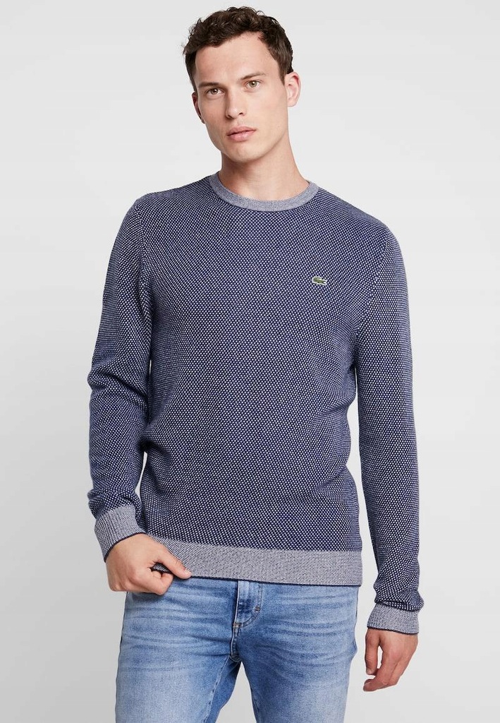 D6E301*LACOSTE SWETER KLASYCZNY GRANATOWY 44 L01