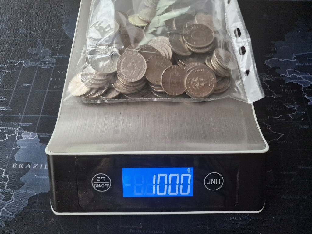 Zestaw monet, wyprzedaż po kolekcjonerze, 1000 g / 1 kg monet