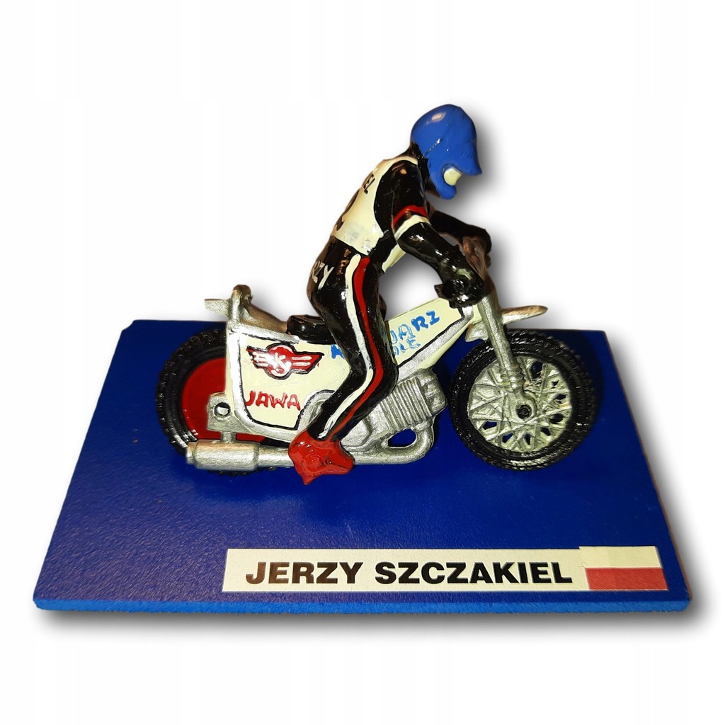 Figurka żużlowca Jerzy Szczakiel Grand Prix niebie