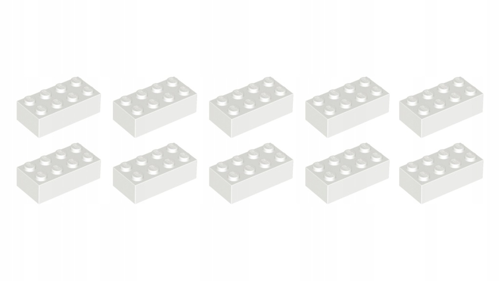 LEGO 3001 brick cegła 2x4 White 10 szt. NOWE