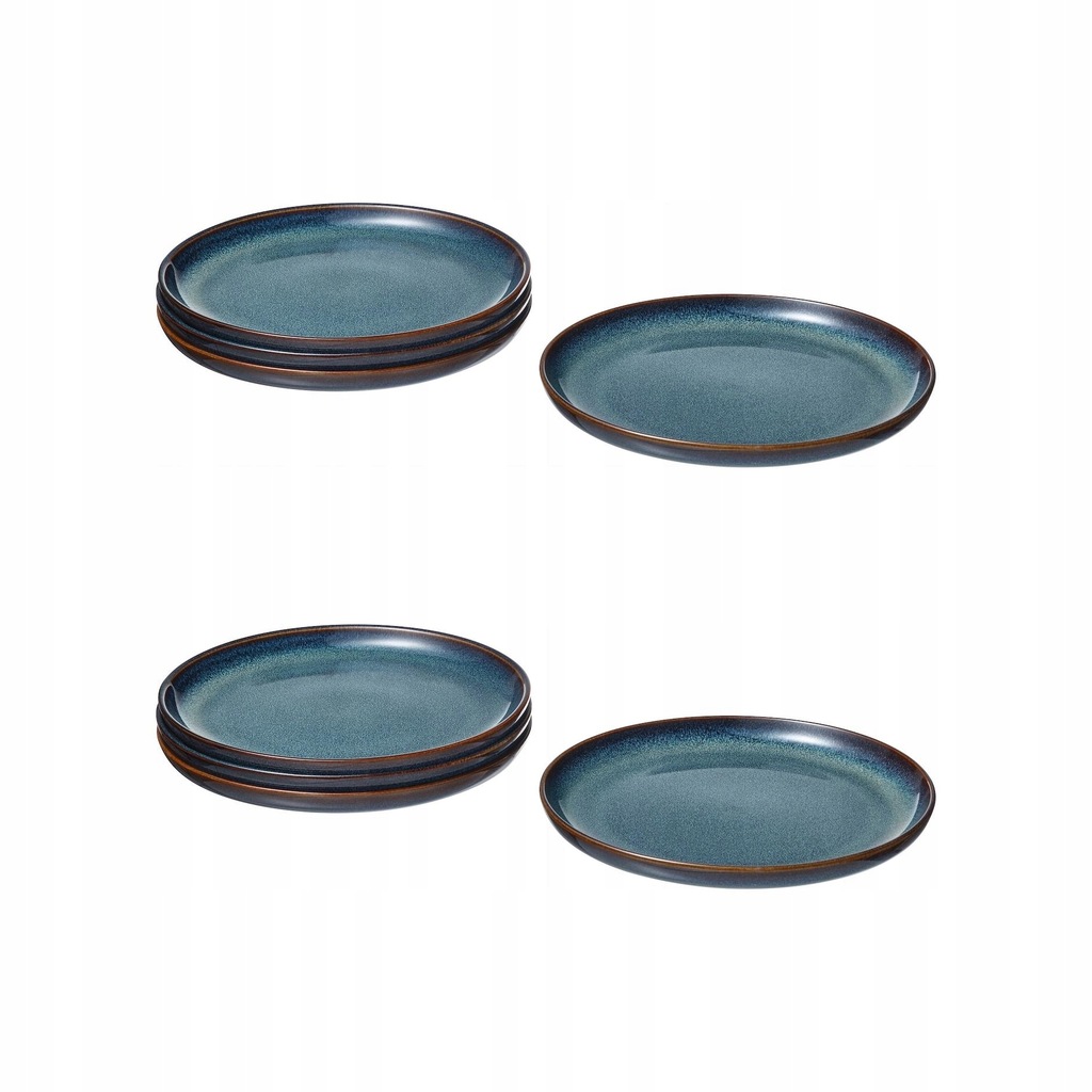 2 szt. Talerzyk GLADELIG niebieski 20 cm 4 sztuki kamionka