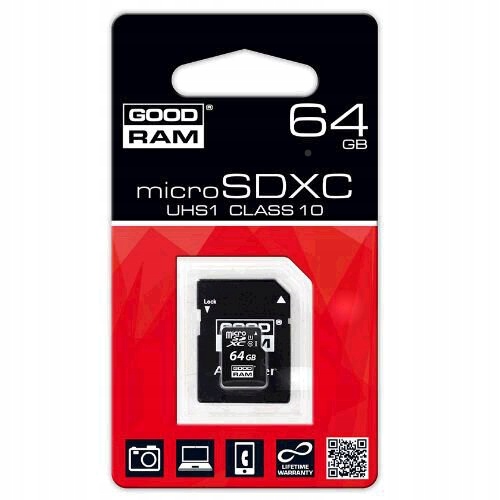 KARTA MICROSDXC DO LUSTRZANEK 64GB+ ADAPTER SD