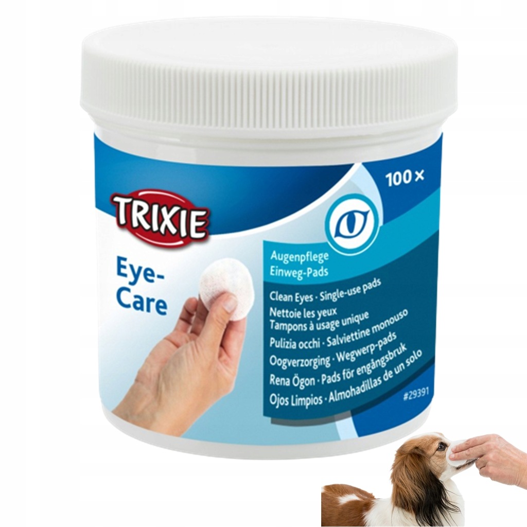 Chusteczki płatki do czyszczenia oczu psa kota Eye Care Trixie 100 szt.