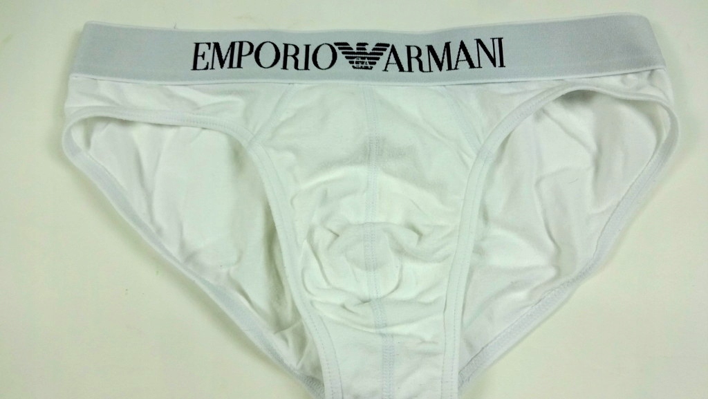 EMPORIO ARMANI_MAJTKI SLIPY BIAŁE BAWEŁNA__BDB M