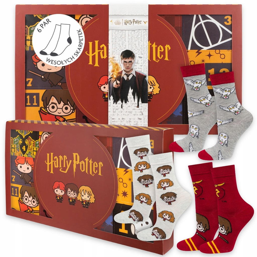 KALENDARZ ADWENTOWY HARRY POTTER SOXO skarpetki na PREZENT na święta 35-40