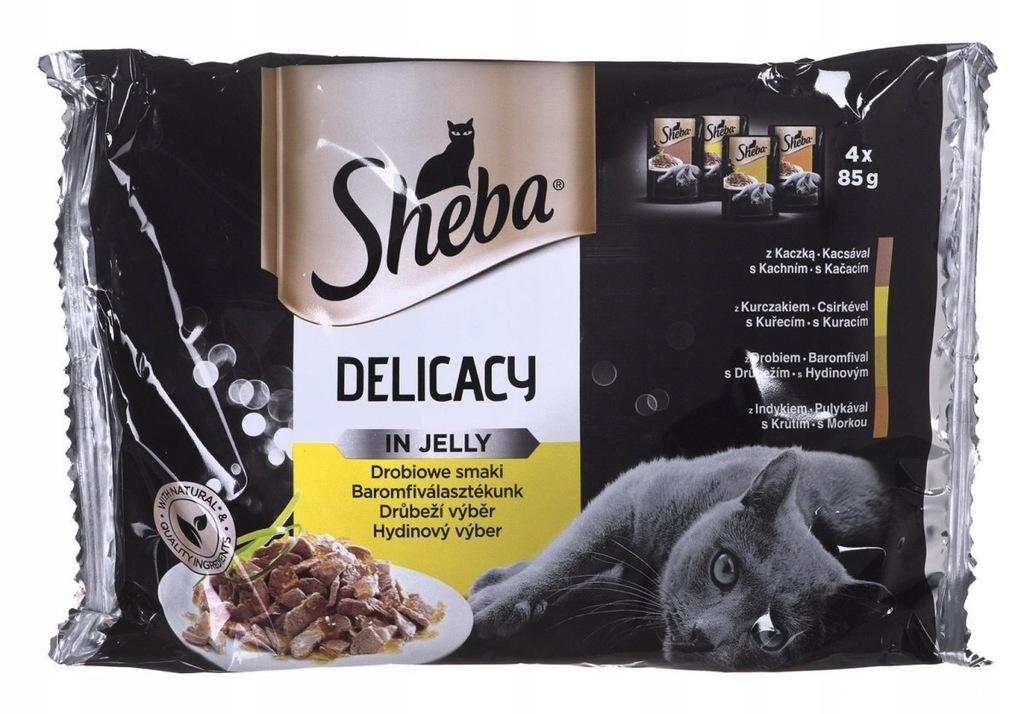 Sheba Sheba Del. in Jelly Smaki Drobiowe 4x85g