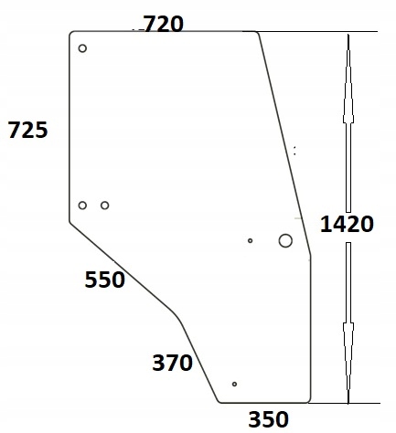 szyba drzwi prawe Case 3210, 3220, 3230, 4220 LP