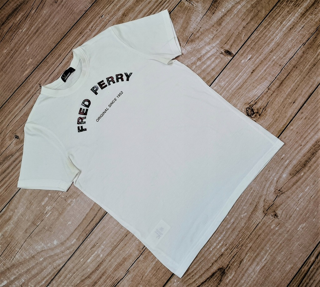 FRED PERRY KOSZULKA t-shirt S/M DUŻE LOGO