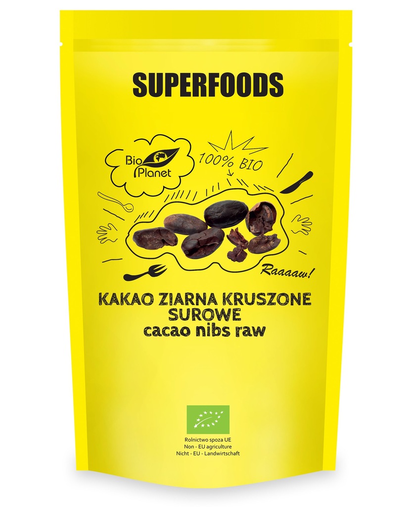 KAKAO ZIARNA KRUSZONE SUROWE BIO 250G BIO PLANET