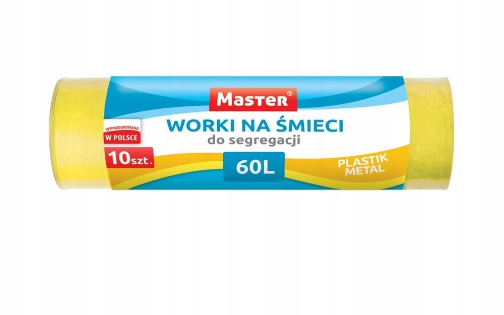 WORKI NA ŚMIECI 60L ŻÓŁTE MOCNE 10szt S224