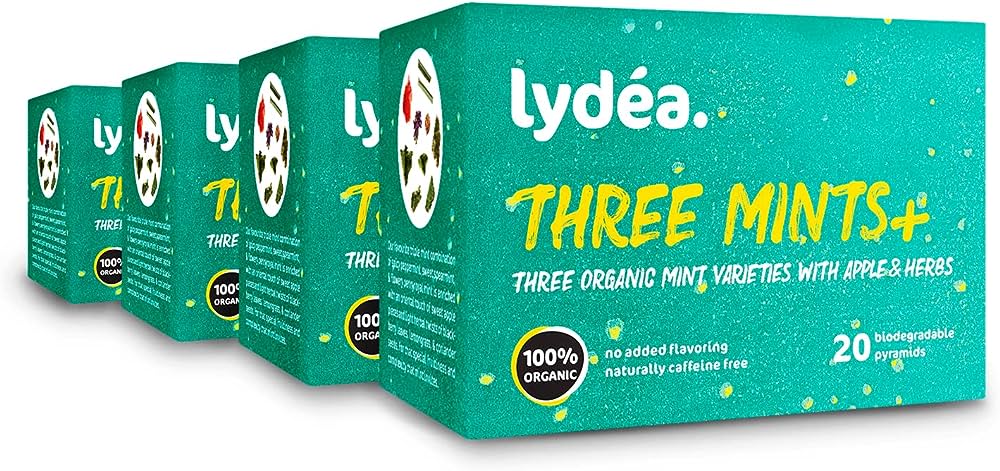 Lydea Three Mints+ Organic Herbal Tea 4 Pack 4x20