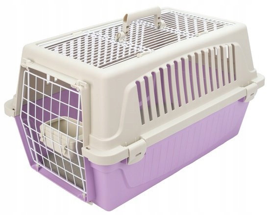 Ferplast Atlas 20 Open - transporter z otwieranym sufitem beżowo-lila