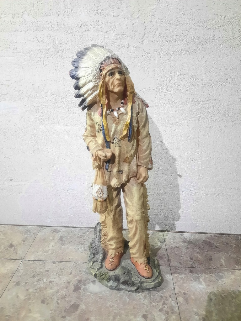 Stara figurka figura indianina 41,5cm statuetka dekoracja